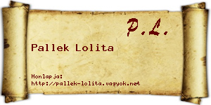 Pallek Lolita névjegykártya